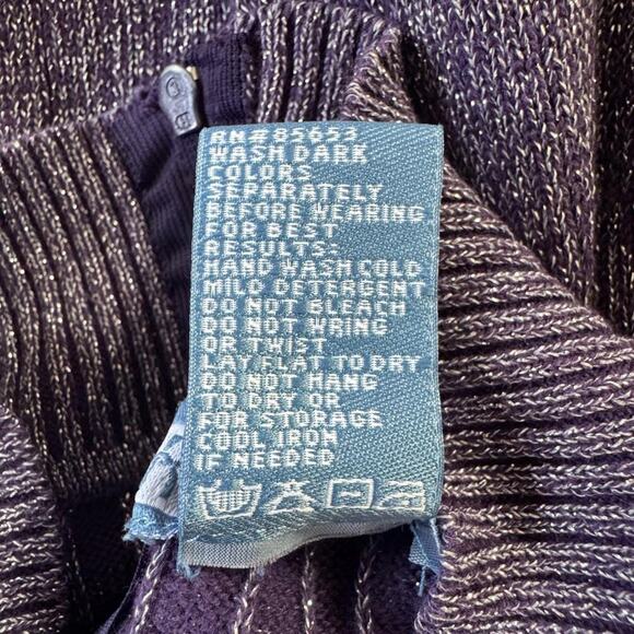 Vintage '00s Koret Purple Metallic Ribbed Short Sleeve Turtleneck Sweater - Picture 6 of 6